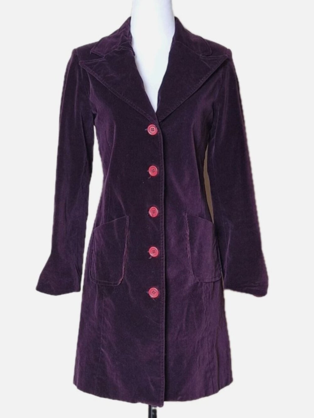 MODA ARGENTINA BASICA MAB PURPLE VELVET LONG JACKET SIZE 2